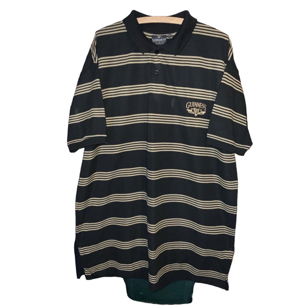 Guinness Polo Shirt Men's Black Beige XXL Big & Tall